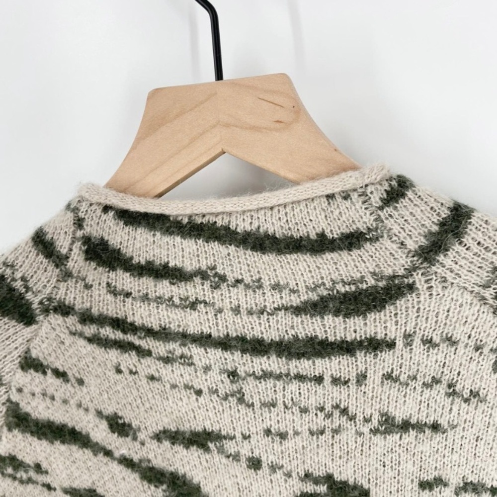 Madewell Thornton Animal Print Mockneck Sweater Alpaca Blend Cream XS - Picture 7 of 10